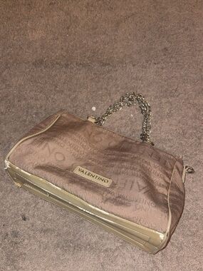 Mario Valentino Brown Logo Chain-Handle Women's Shoulder Bag